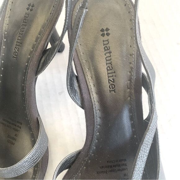 Naturalizer Heels Size 7 Gray Strappy Prissy - Picture 2 of 12